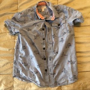 Medium 8/10 Cat Jack short sleeve button up top. EUc
